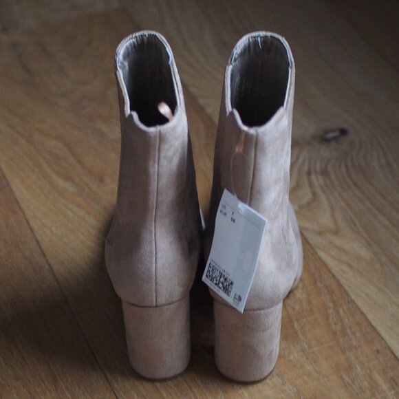 H&M | NWT Faux Suede Tan Ankle Boots - Picture 3 of 6